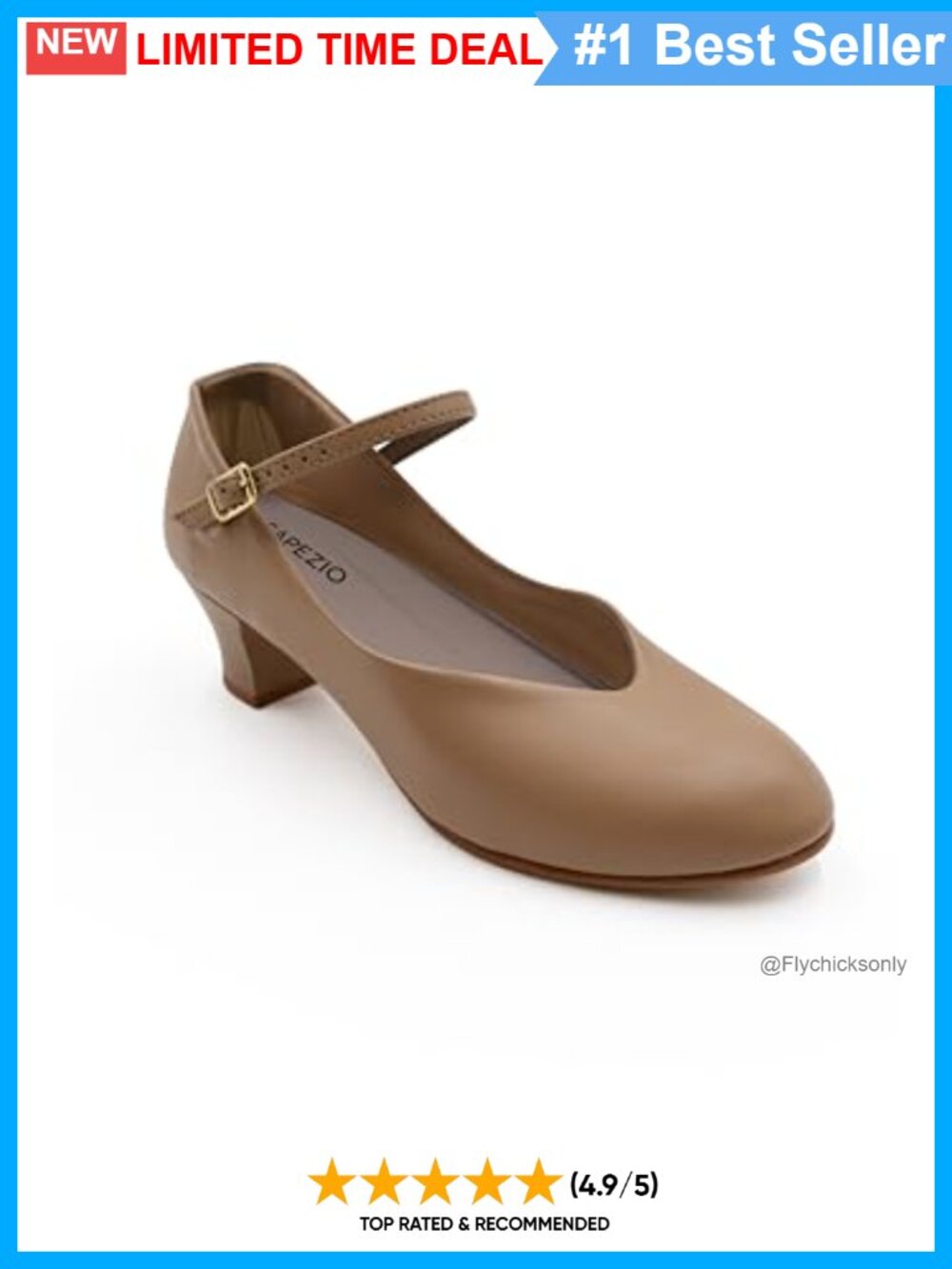 NWOT PU Leather Character Dance Shoes 1.5" Heel